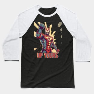 Ultraman Super Hero Parody Propaganda Retro Style Baseball T-Shirt